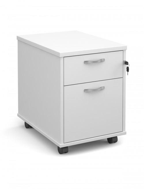 White Office Desk 1200mm Maestro and 2 Drawer Storage Pedestal Bundle SBS212WH by Dams - enlarged view