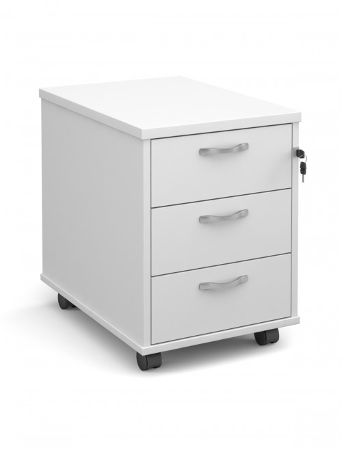 White Office Desk 1200mm Maestro and 3 Drawer Storage Pedestal Bundle SBS312WH by Dams - enlarged view