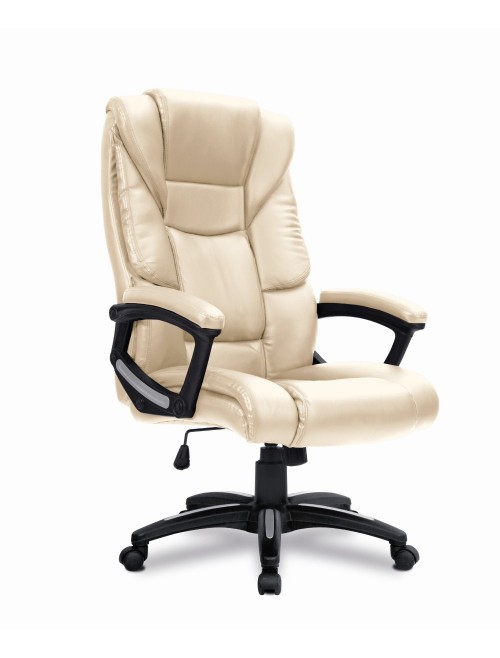 Office Chair Cream Leather Effect Titan Executive Chair BCP/G344/CM by Eliza Tinsley - enlarged view