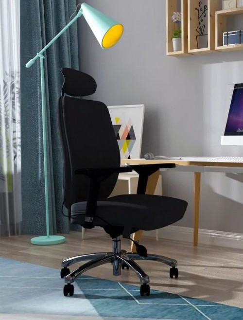 Fabric Office Chair Black Domino 24 Hour Executive Chair PO000066 by Dynamic - enlarged view