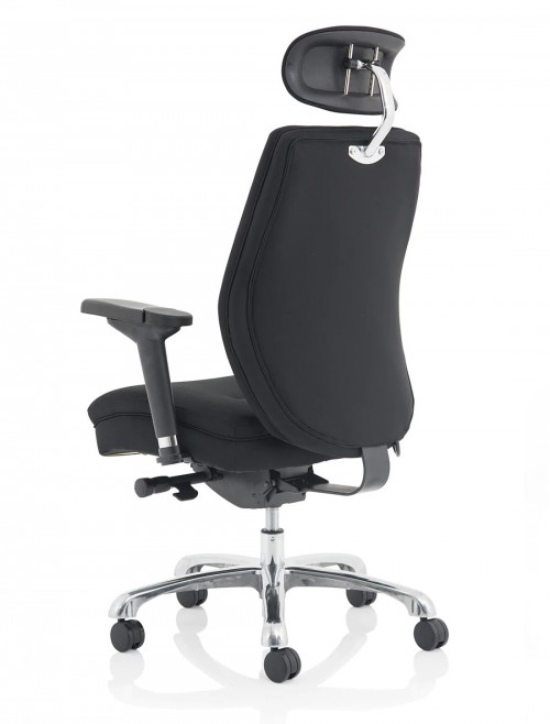 Fabric Office Chair Black Domino 24 Hour Executive Chair PO000066 by Dynamic - enlarged view