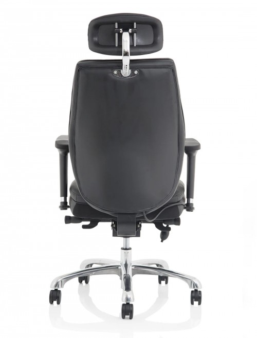 Bonded Leather Office Chair Black Domino 24 Hour Executive Chair PO000065 by Dynamic - enlarged view