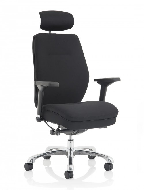 Fabric Office Chair Black Domino 24 Hour Executive Chair PO000066 by Dynamic - enlarged view