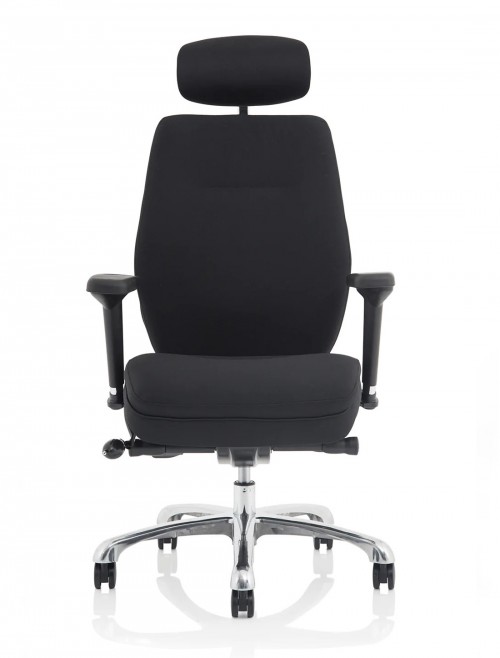 Fabric Office Chair Black Domino 24 Hour Executive Chair PO000066 by Dynamic - enlarged view