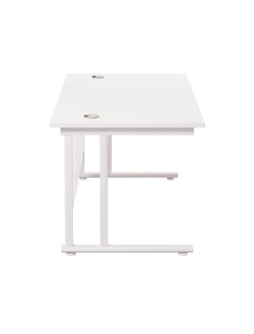 Office Desks Twin Upright 1200x800mm Rectangular Desk White TWU1280RECWHWH by TC Office - enlarged view