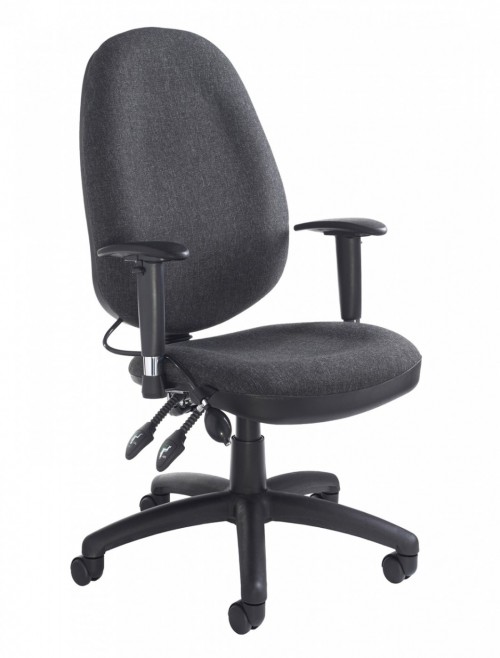 Office Chairs Charcoal Sofia Fabric High Back Managers Chair SOF300T1-C by Dams - enlarged view