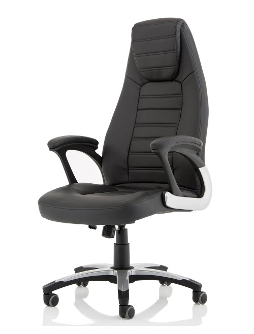 Bonded Leather Office Chair Black Metropolis Executive Chair EX000230 by Dynamic