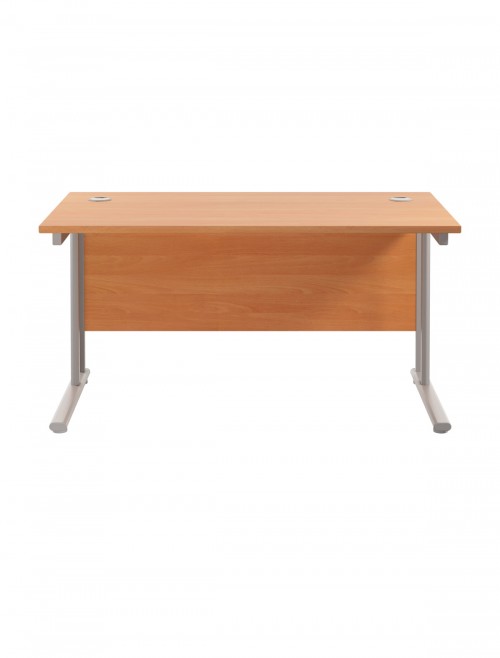 Lite 1400mm Office Desk with 3 Drawer Mobile Pedestal TWU1480BUNBESV3 by TC Office - enlarged view