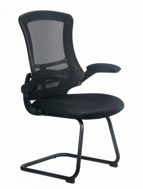 Mesh Visitor Chair Luna Black Reception Chair BCM/L1302V/BK by Eliza Tinsley