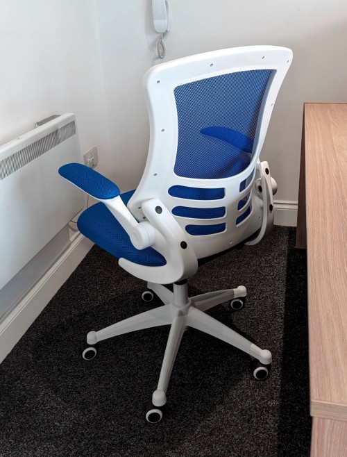 Mesh Office Chair Blue Luna Computer Chair BCM/L1302/WH-BL by Eliza Tinsley - enlarged view