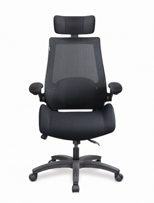 Mesh Office Chair Black Resolute Computer Chair BCM/L1305/BK by Eliza Tinsley Nautilus - enlarged view