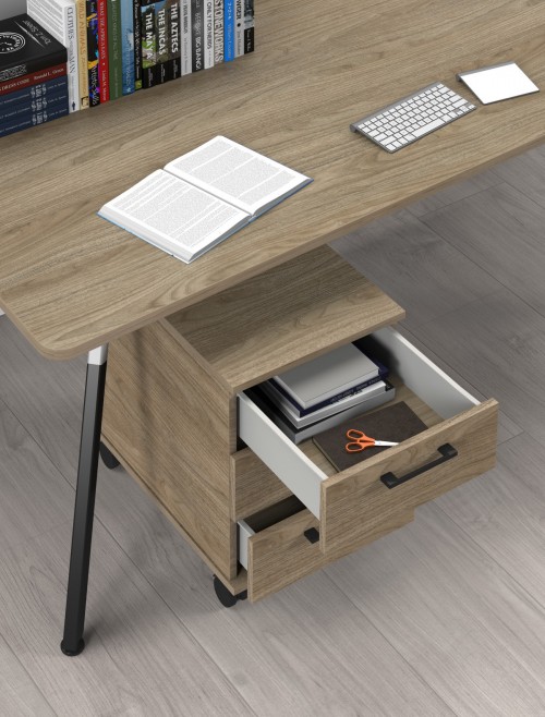 Office Storage Anson Executive 3 Drawer Mobile Pedestal Barcelona Walnut ANS-PED-BW by Dams - enlarged view