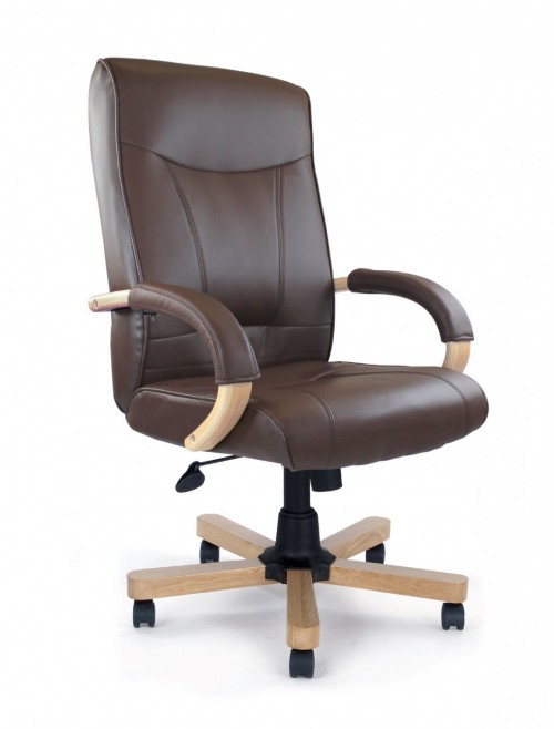 Office Chair Brown Leather Troon Executive Chair 4750ATG/LBN by Eliza Tinsley - enlarged view