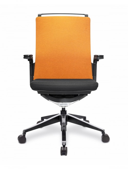 Office Chair Orange Libra High Back Managers Chair BCF/K500/BK-OG by Nautilus - enlarged view