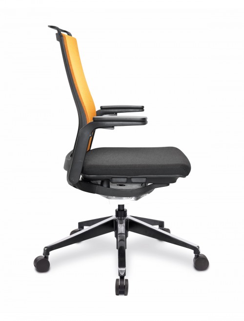 Office Chair Orange Libra High Back Managers Chair BCF/K500/BK-OG by Nautilus - enlarged view