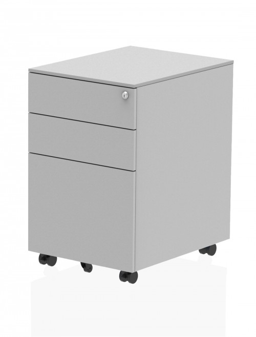 Office Storage 3 Drawer Steel Mobile Pedestal Silver I000727 by Dynamic