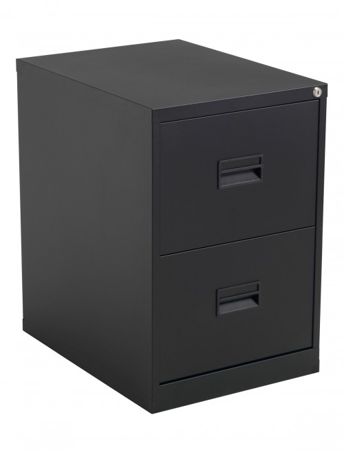 Talos Metal Filing Cabinet 2 Drawer Black TCS2FC-BK by TC Office - enlarged view