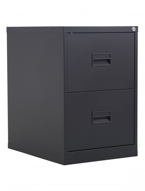 Talos Metal Filing Cabinet 2 Drawer Black TCS2FC-BK by TC Office - enlarged view