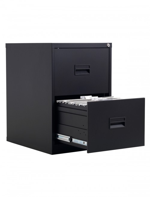 Talos Metal Filing Cabinet 2 Drawer Black TCS2FC-BK by TC Office - enlarged view