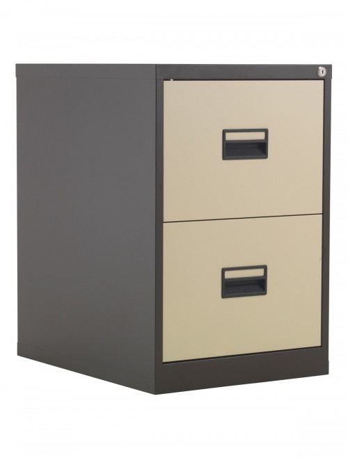 Talos Metal Filing Cabinet 2 Drawer Coffee Cream TCS2FC-CC by TC Office - enlarged view