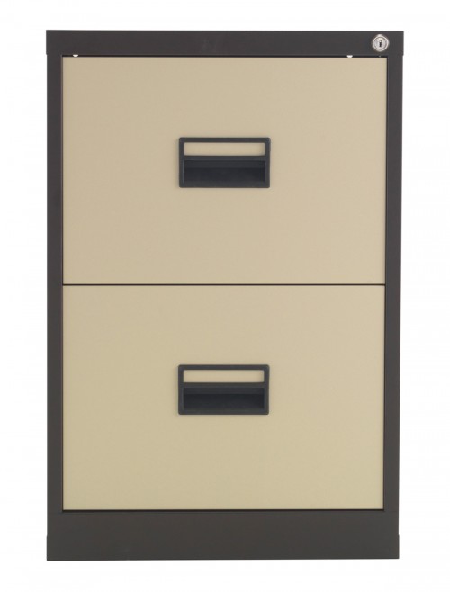 Talos Metal Filing Cabinet 2 Drawer Coffee Cream TCS2FC-CC by TC Office - enlarged view