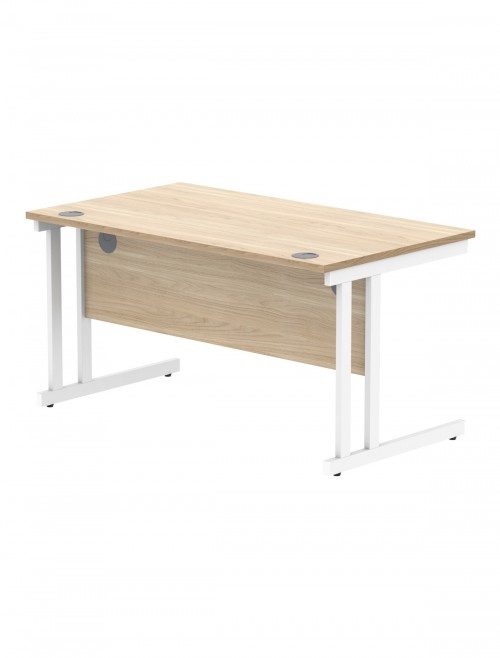 Office Desks TC Core Straight Desk Canadian Oak 1400x800mm CORE1480DUOK - enlarged view