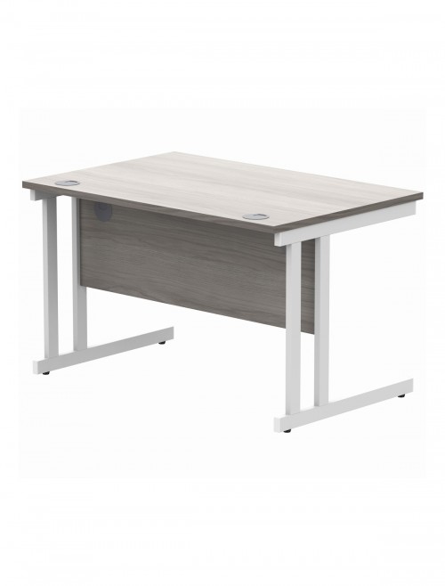 Office Desks TC Core Straight Desk Alaskan Grey Oak 1200x800mm CORE1280DUGOAK - enlarged view