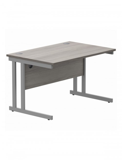 Office Desks TC Core Straight Desk Alaskan Grey Oak 1200x800mm CORE1280DUGOAK - enlarged view