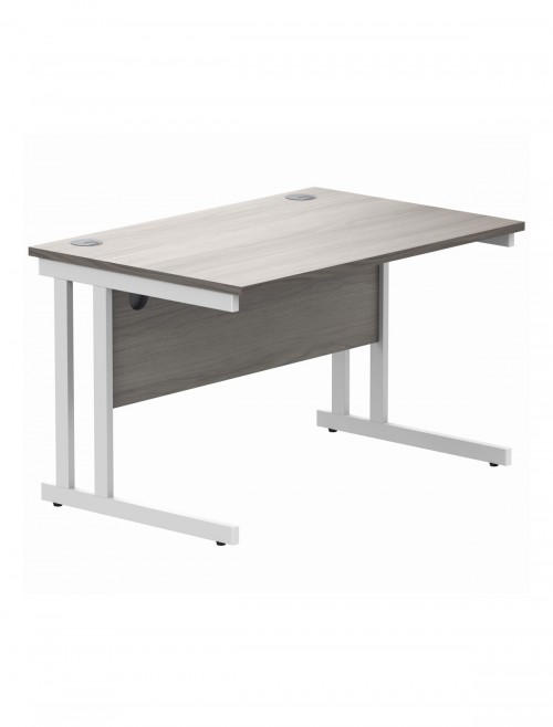 Office Desks TC Core Straight Desk Alaskan Grey Oak 1200x800mm CORE1280DUGOAK - enlarged view