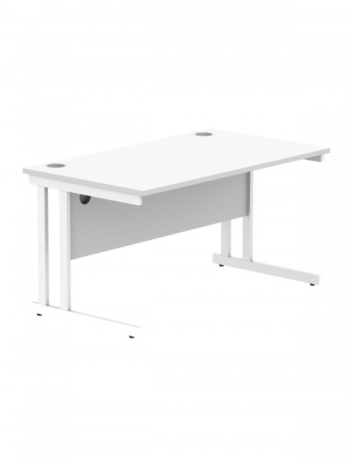 Office Desks TC Core Straight Desk Arctic White 1400x800mm CORE1480DUWHT - enlarged view