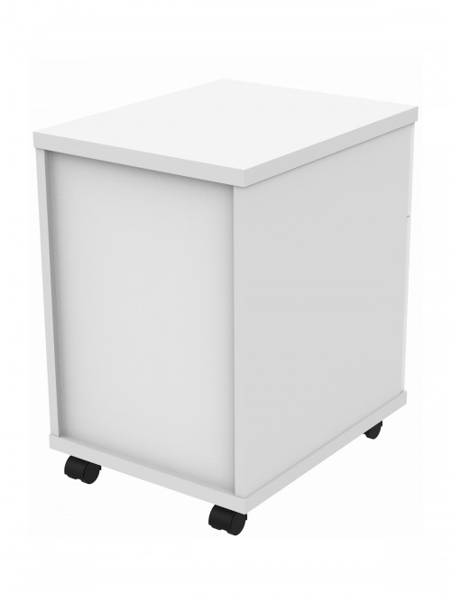 TC Core 1200mm Straight Desk Arctic White and Mobile Pedestal Bundle COREBUNDU1280WHTSV2 - enlarged view