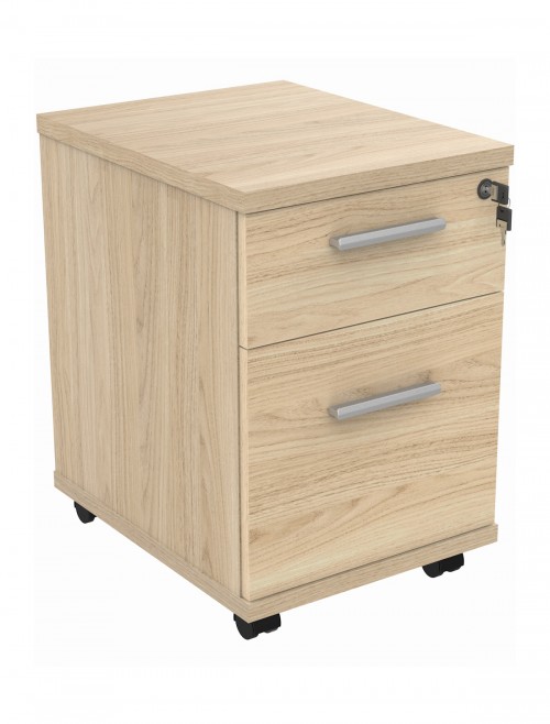 TC Core 1600mm Straight Desk Canadian Oak and Mobile Pedestal Bundle COREBUNDU1680OKSV2 - enlarged view