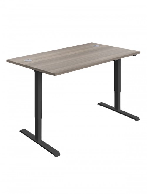 Standing Desk Grey Oak Height Adjustable Desk 1200mm Wide ECSM1280CPGO by TC Office - enlarged view