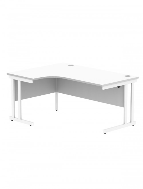 Office Desks Arctic White TC Core 1600mm L Shaped Desk Left Hand CORE1612LHDUWHT - enlarged view