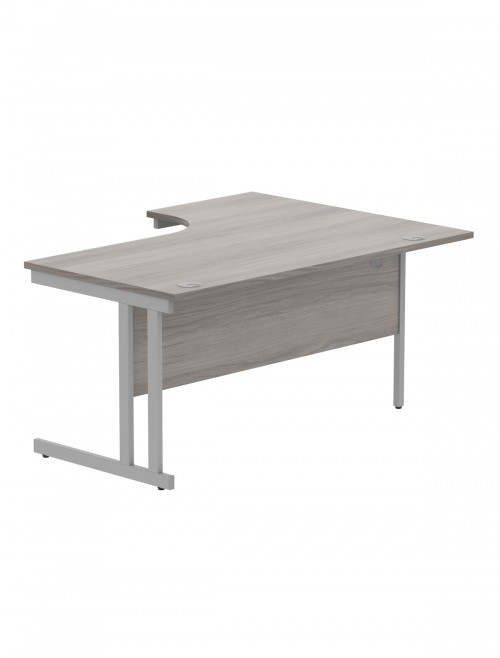 Office Desks Alaskan Grey Oak TC Core 1600mm L Shaped Desk Left Hand CORE1612LHDUGOAK - enlarged view