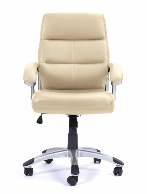 Office Chairs Cream Leather Effect Greenwich Executive Chair BCP/T101/CM by Eliza Tinsley - enlarged view