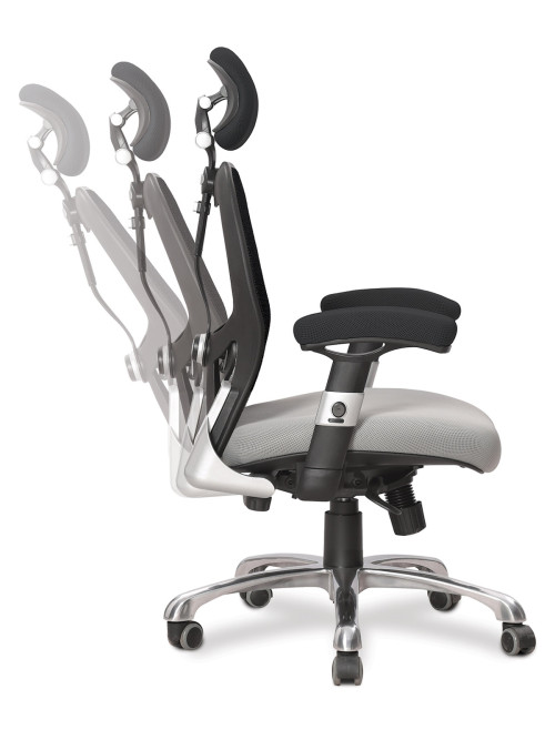 Nautilus Ergo Mono 24 Hour Luxury Executive Mesh Office Chair Black/Grey DPA/ERGO/BK-GY - enlarged view