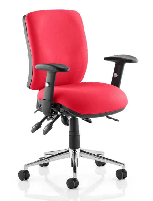 Office Chairs Black Chiro Medium Back Fabric Operator Chair OP000010 by Dynamic - enlarged view