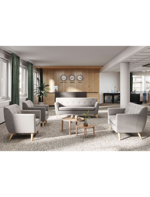 Reception Seating Skandi 2 Seater Sofa Grey 6981 by Teknik - enlarged view