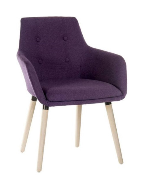 Reception Seating Pair of 4 Legged Reception Chairs Plum 6929 by Teknik