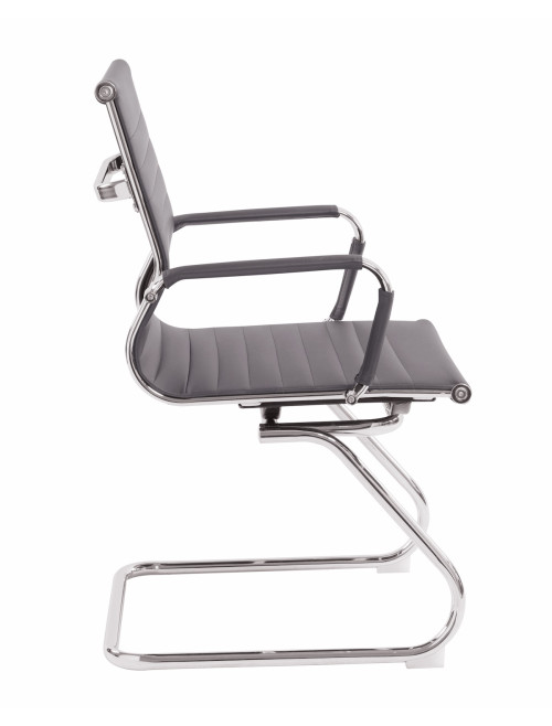 Bonded Leather Visitor Chair Aura Grey Office Chair BCL/8003AV/GY by Nautilus - enlarged view