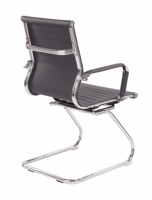 Bonded Leather Visitor Chair Aura Grey Office Chair BCL/8003AV/GY by Nautilus - enlarged view