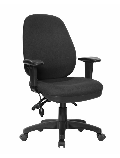 Office Chair Black Harrison High Back Fabric Operator Chair BCF/K384/BK by Nautilus - enlarged view