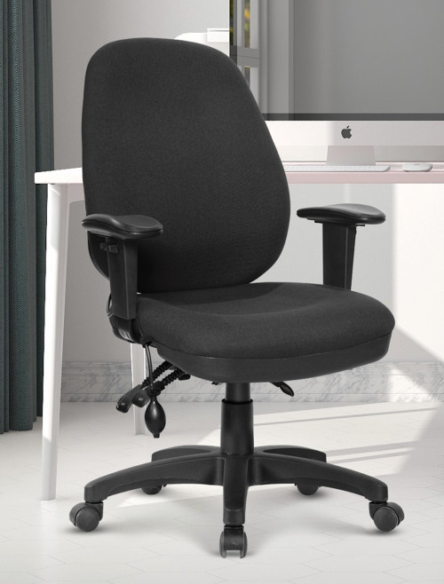 Office Chair Black Harrison High Back Fabric Operator Chair BCF/K384/BK by Nautilus