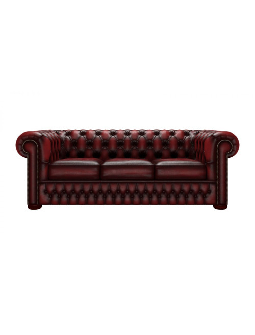 Reception Seating Classic Button Back 3 Seater Sofa Antique Red 9900001AR by Teknik - enlarged view