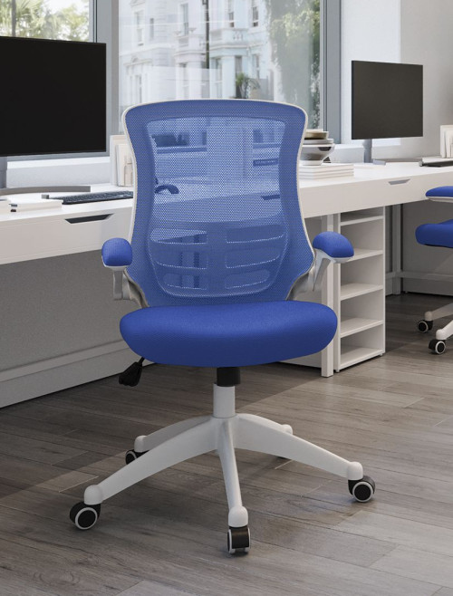 Mesh Office Chair Blue Luna Computer Chair BCM/L1302/WH-BL by Eliza Tinsley