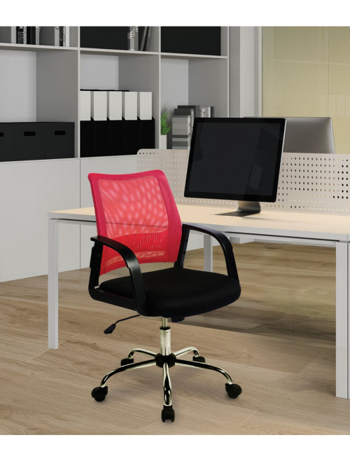 Operator Chair Raspberry Calypso Mesh Office Chair BCM/F1204/RB by Eliza Tinsley