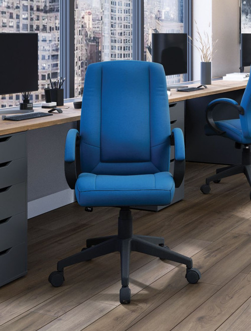 Office Chair Blue Dorset High Back Fabric Managers Chair BCF/B432/BL by Nautilus