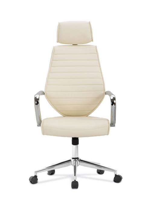 Office Chair Cream Leather Effect Atlas Executive Chair BCP/G448/CM by Eliza Tinsley - enlarged view