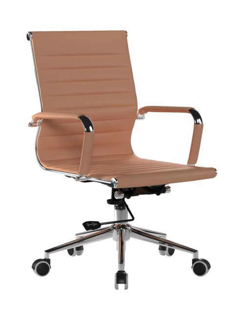 Bonded Leather Office Chair Coffee Brown Aura Medium Back BCL/8003/BW by Eliza Tinsley Nautilus